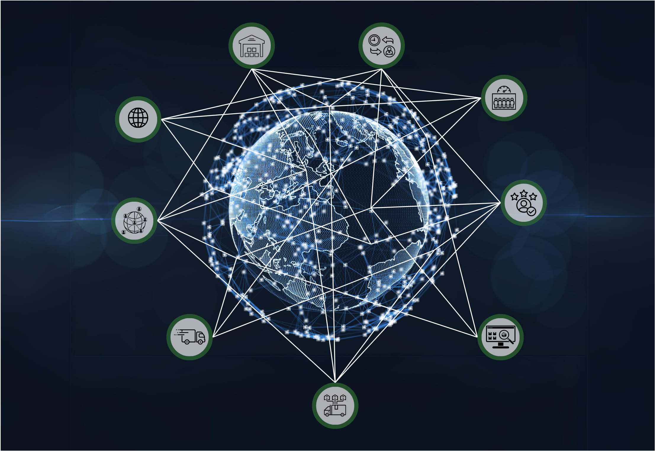 graphic that shows globally interconnected supply chain networks